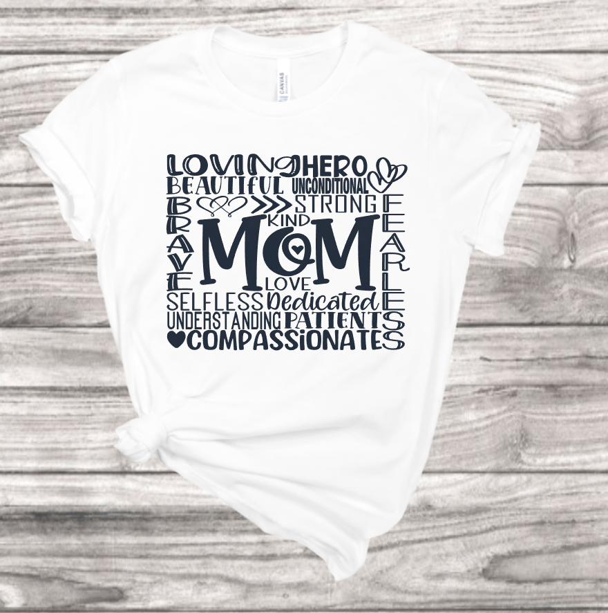 Baseball Mom T-Shirt Tee Shirt Vinyl Heat Press Custom