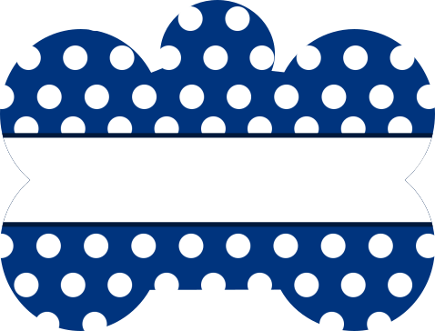 Polka Dot Bone Shape Dog Tags