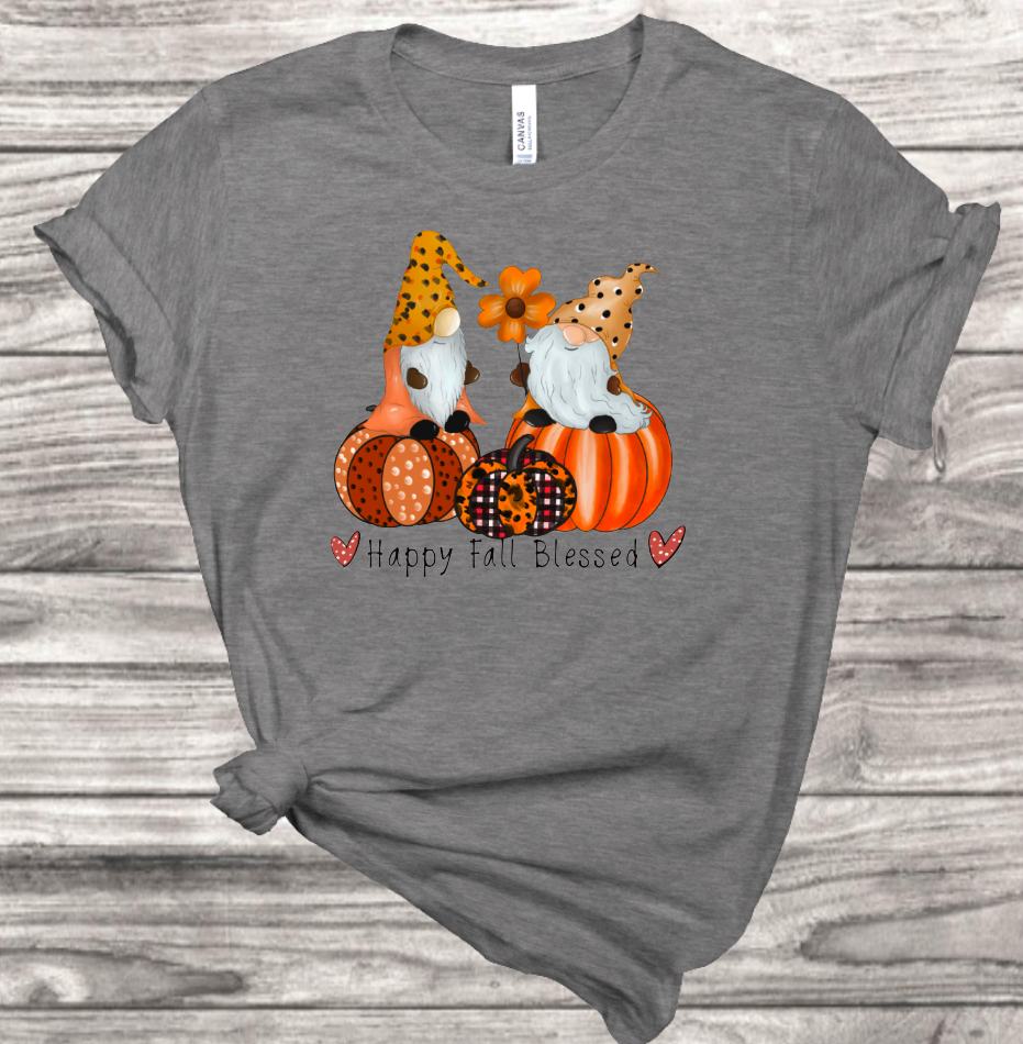 Happy Fall Blessed Gnomes T-Shirt | Mema's Custom Studio