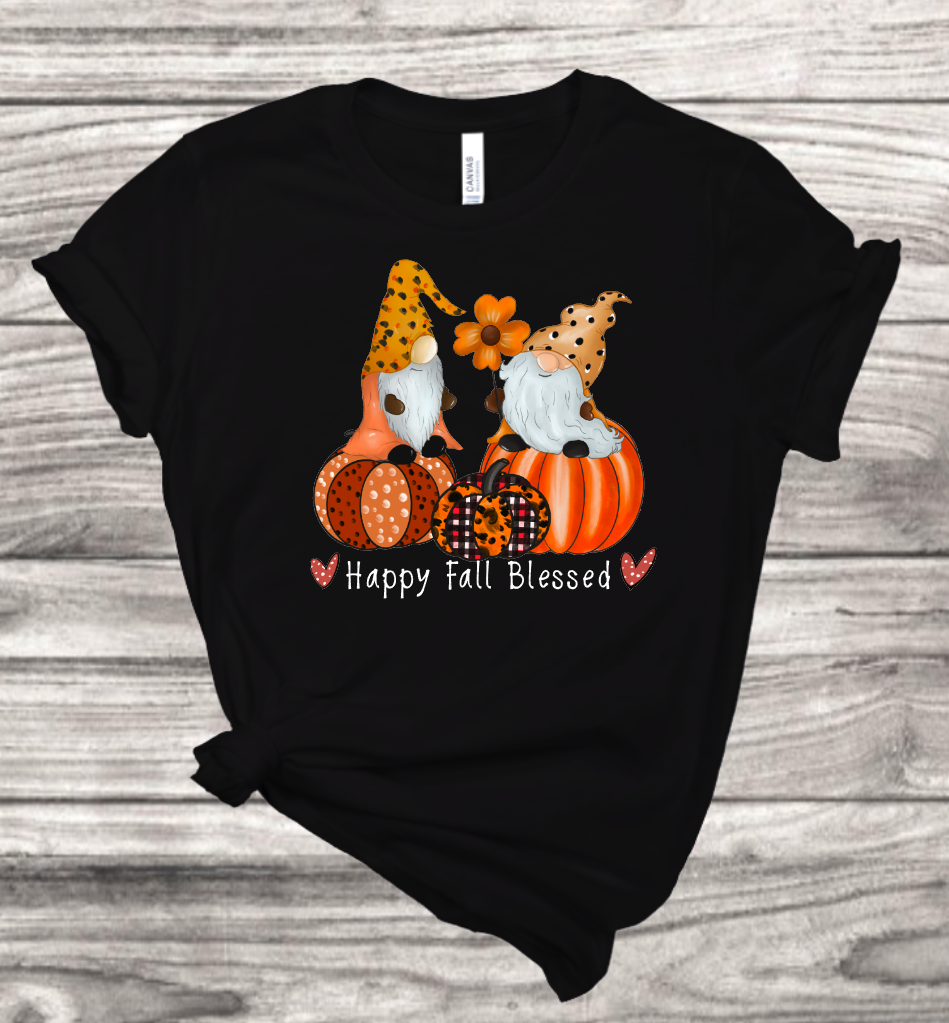 Happy Fall Blessed Gnomes T-Shirt | Mema's Custom Studio