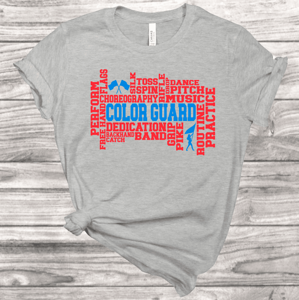 Color Guard Word Art T-Shirt | Mema's Custom Studio - Mema's Custom Studio