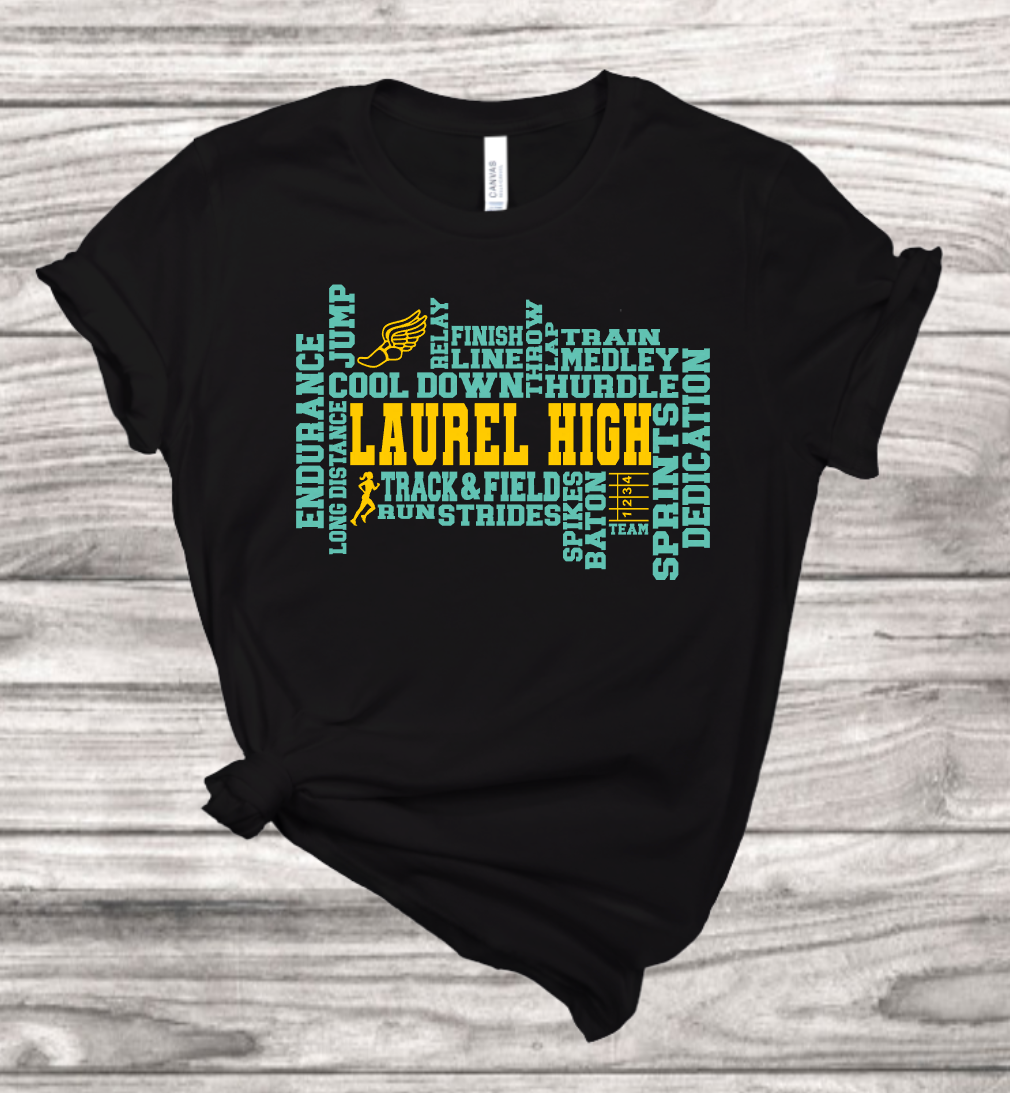 Track Word Art T-Shirt | Mema's Custom Studio - Mema's Custom Studio