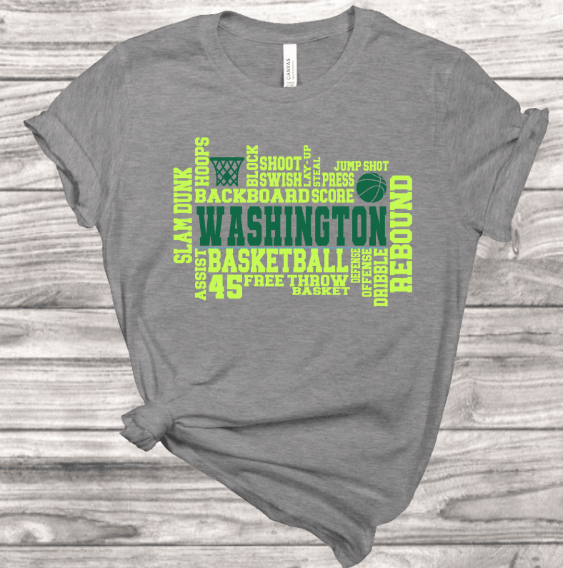 Basketball Word Art T-Shirt | Mema's Custom Studio - Mema's Custom Studio