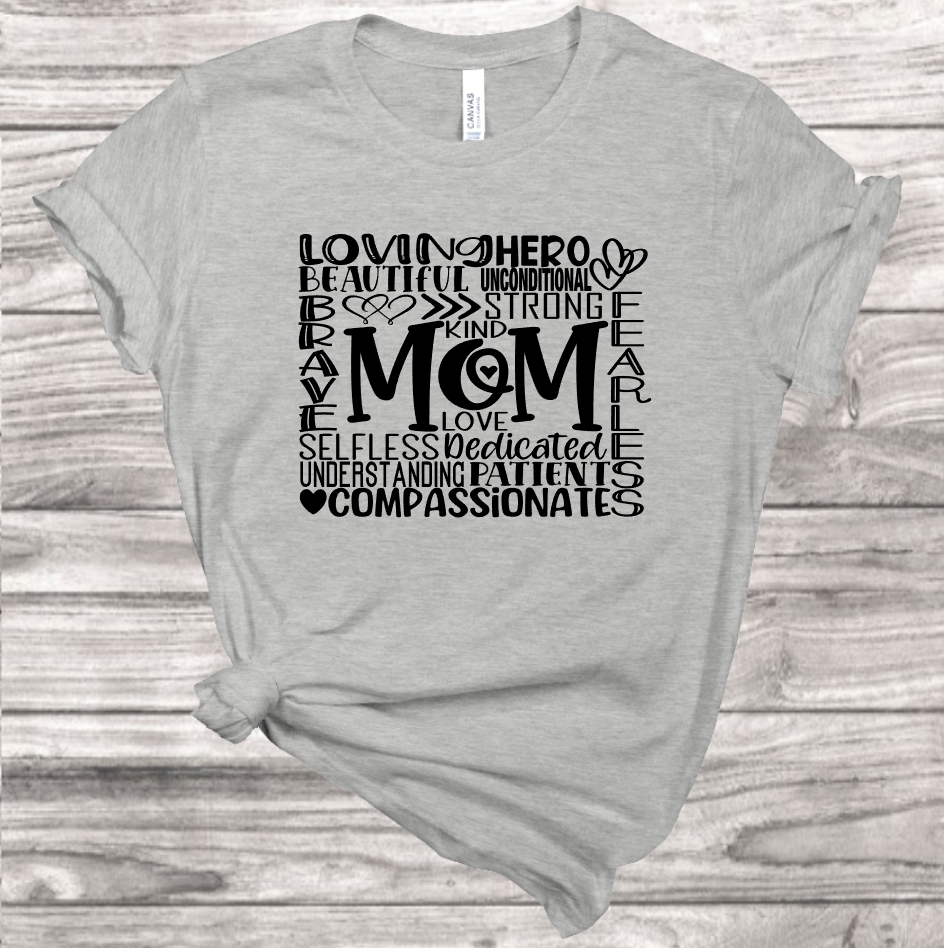 Baseball Mom T-Shirt Tee Shirt Vinyl Heat Press Custom