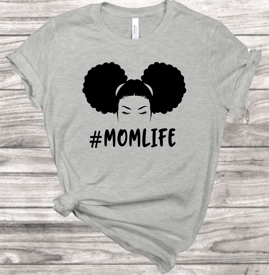 Messy Bun #momlife T-Shirt | Mema's Custom Studio - Mema's Custom Studio