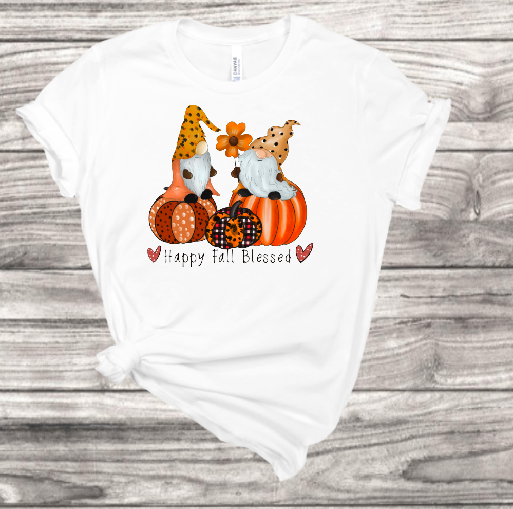 Happy Fall Blessed Gnomes T-Shirt | Mema's Custom Studio