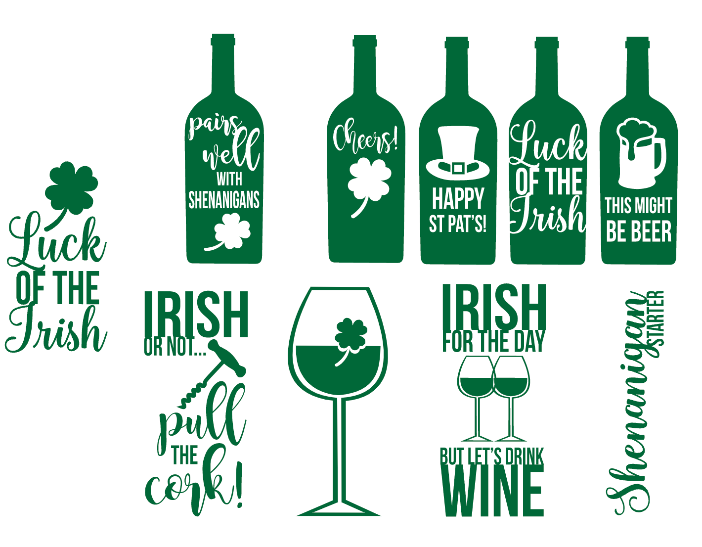 St. Patrick's Day Wine Bag | Mema’s Custom Studio