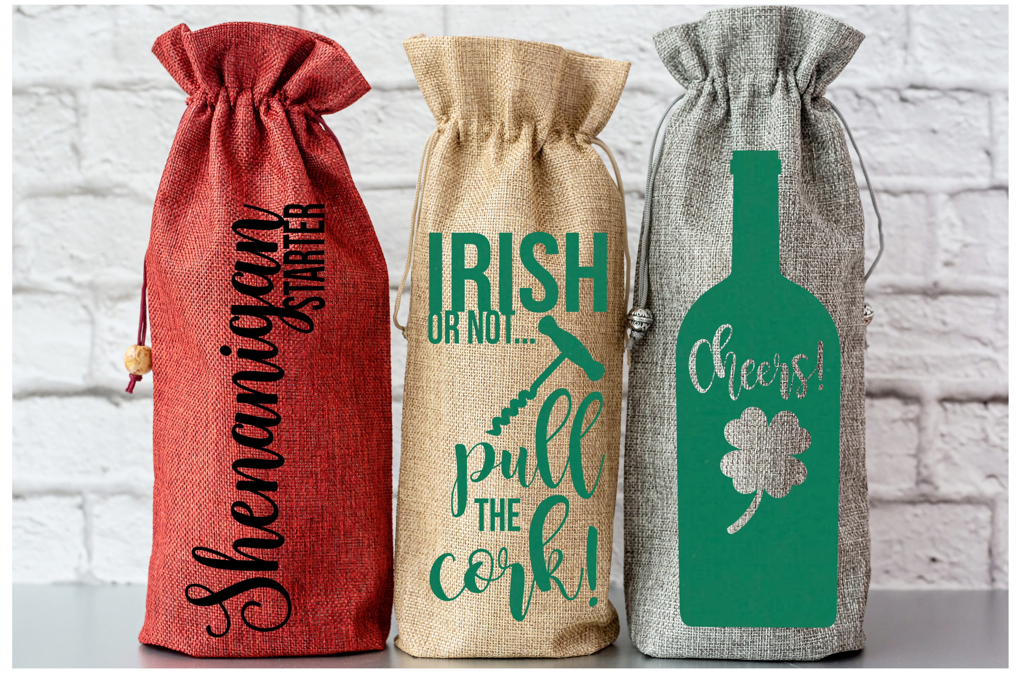 St. Patrick's Day Wine Bag | Mema’s Custom Studio