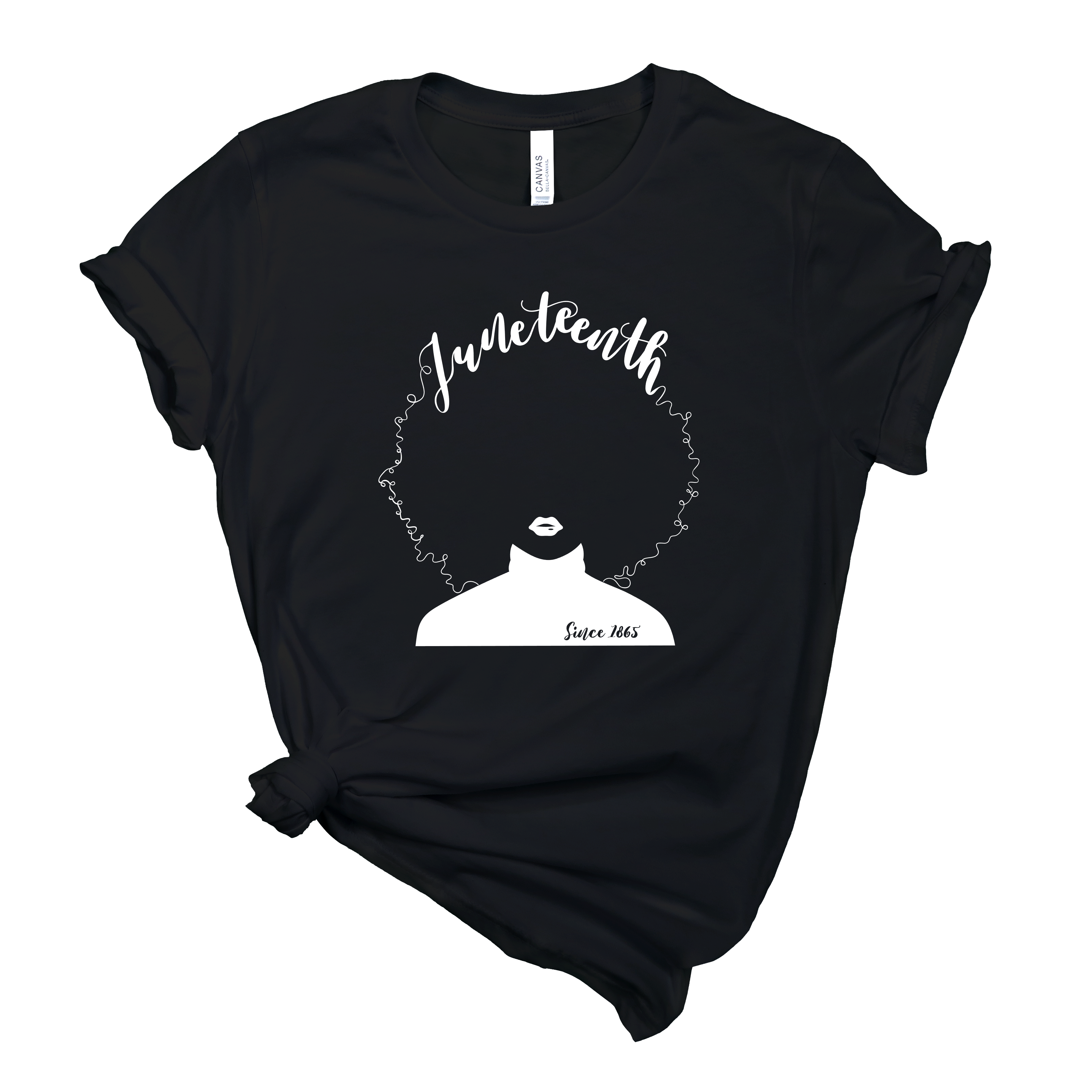 Juneteenth Afro Female T-Shirt | Mema's Custom Studio