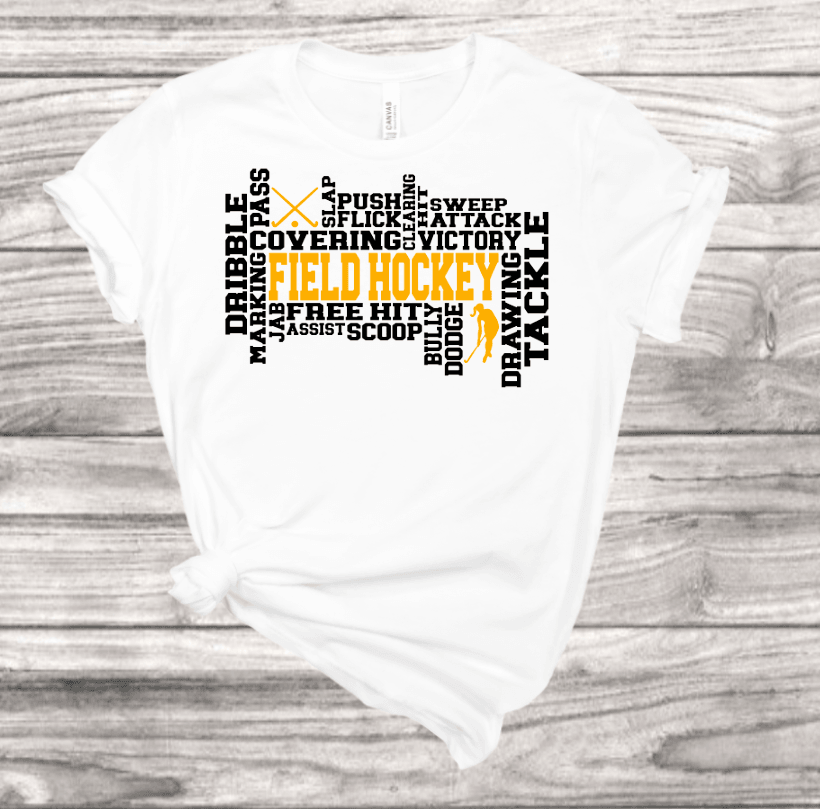 Field Hockey Word Art T-Shirt | Mema's Custom Studio - Mema's Custom Studio