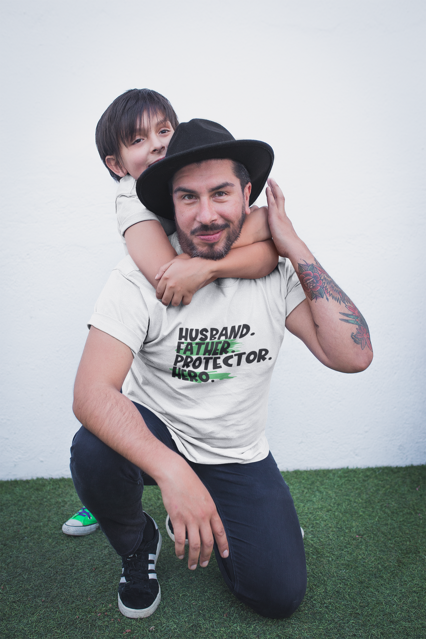 Husband.Father.Protector.Hero T-Shirt | Mema's Custom Studio