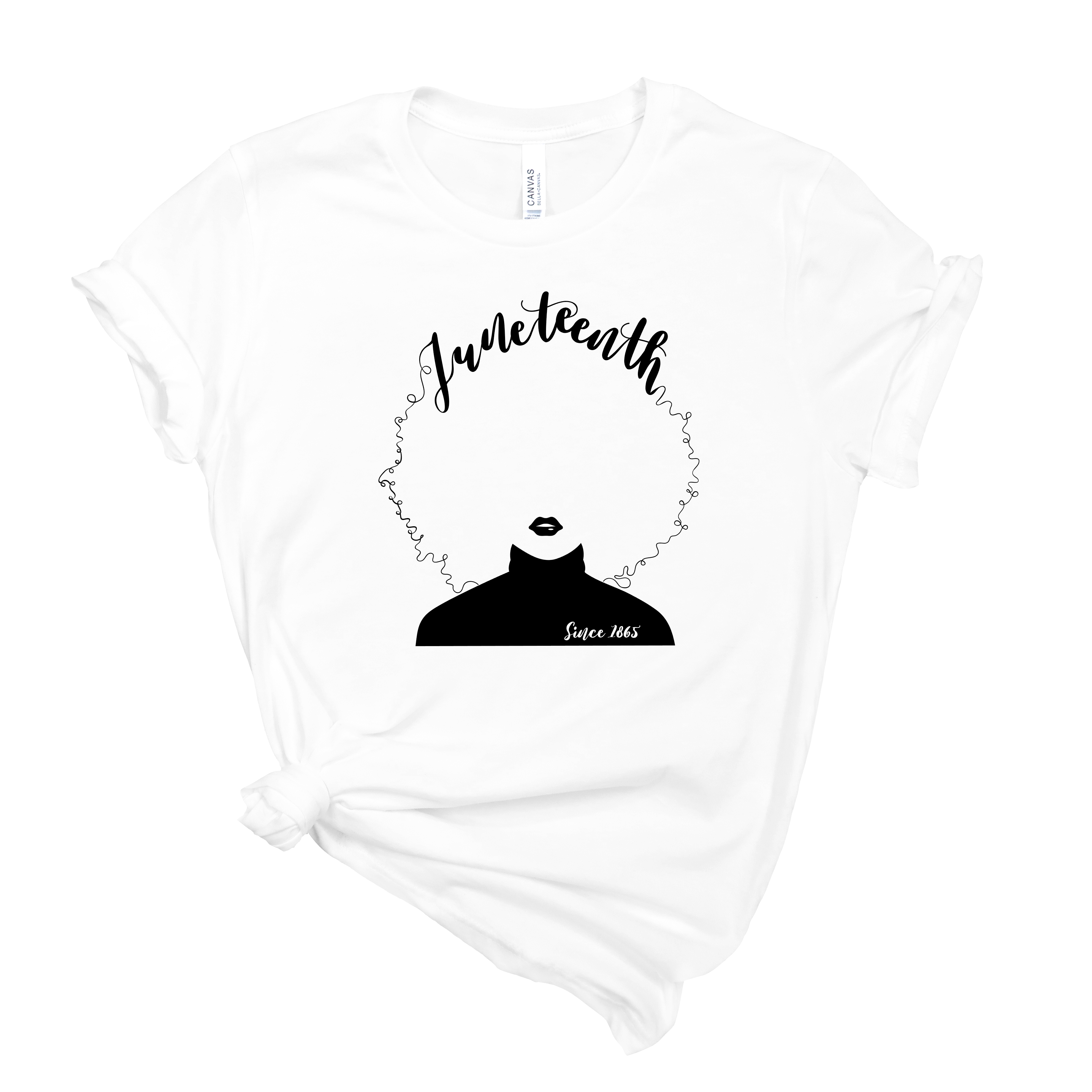 Juneteenth Afro Female T-Shirt | Mema's Custom Studio